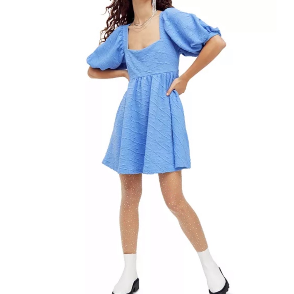 Free People Violet Mini Dress in Dec Sky blue